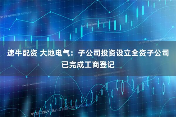 速牛配资 大地电气：子公司投资设立全资子公司已完成工商登记